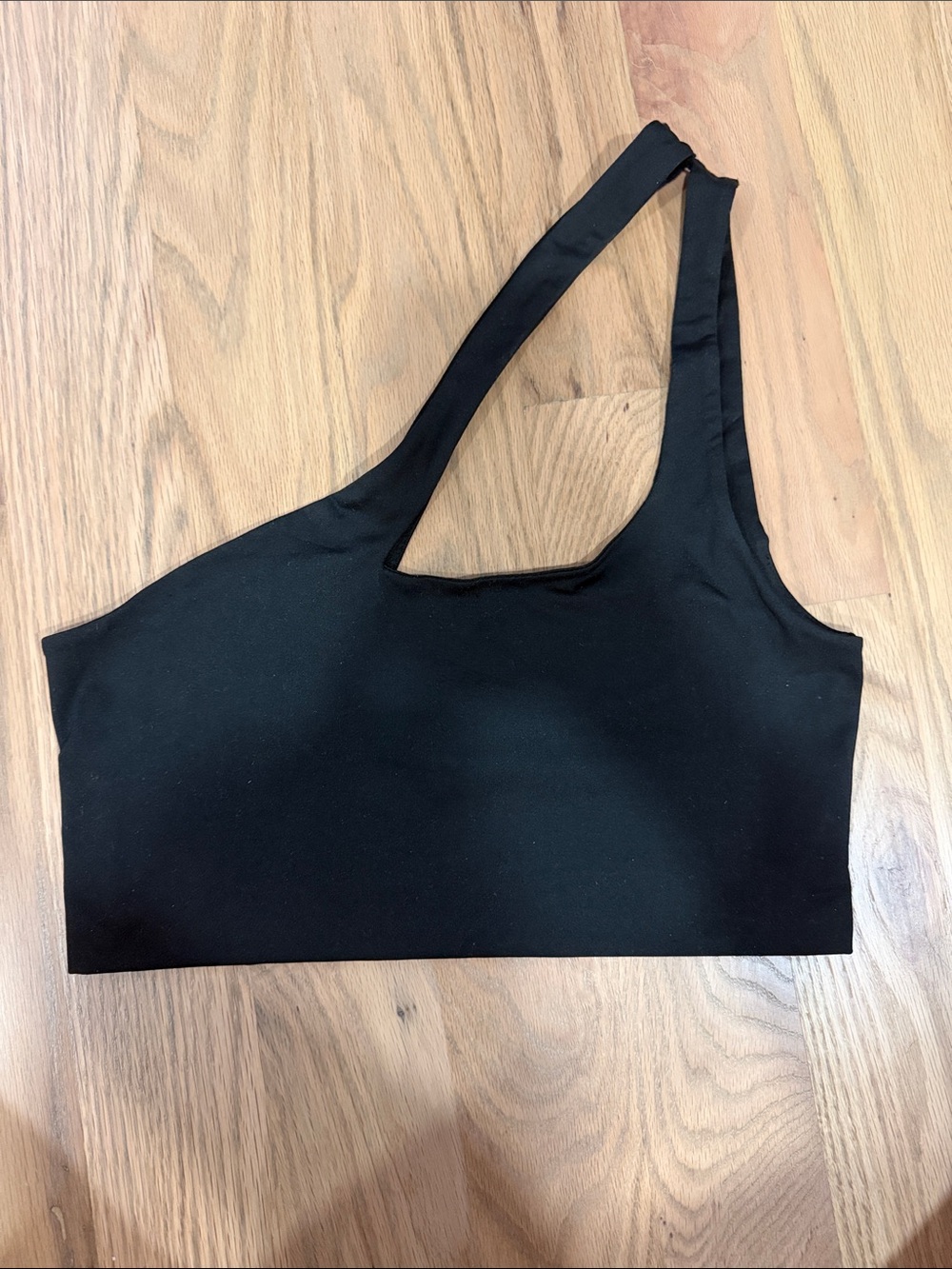 Black One-Shoulder Crop Top